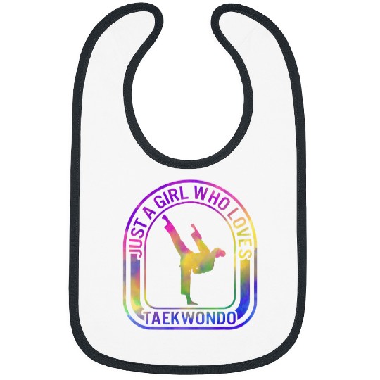 Karate Just A Girl Who Loves Taekwondo Fighter Karate Player Bibs