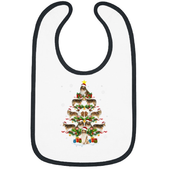 Dog Shetland sheepdog Shelties Christmas Tree xmass 3 Bibs