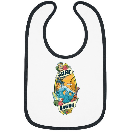 Surf Life Hawaii Beach Waves Surfing Board Surfboarding Lover Bibs