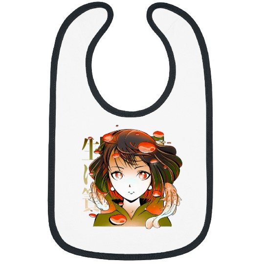Anime Girls Orange Koi Fish Bubbles Otaku Bibs