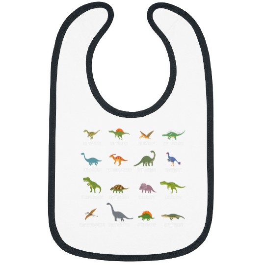 Dino Dinosaurs Species Collection Educational Art Bibs
