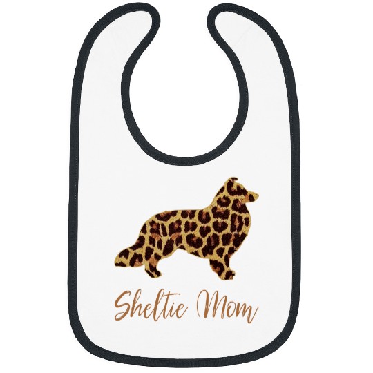 Dog Shetland Sheltie Mom Sheltie Mom Gift Leopard Print Sheltie Bibs