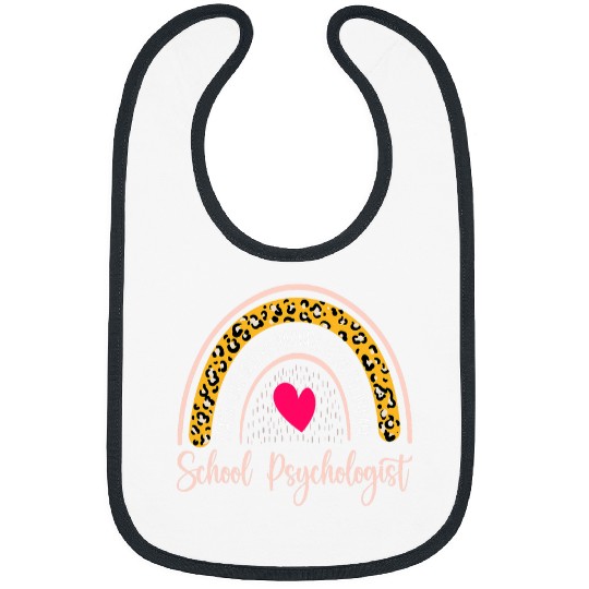 Back To School Psychologist Leopard Rainbow Teacher Novelty 1 Bibs