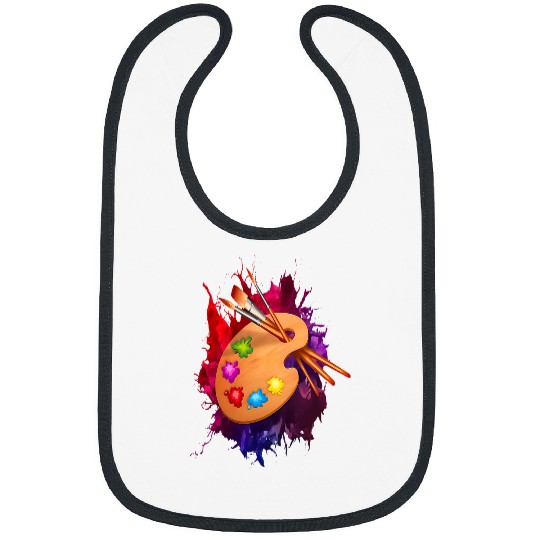 FUN ARTIST TEE PAINT BRUSH PALLET SPLASH PAINTING ART WORK Bibs