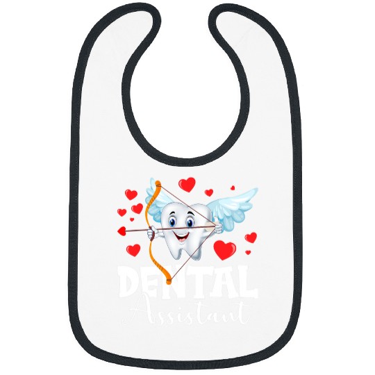 Dental Assistant Dental Squad Cupid Teeth Valentines Day Men Tooth Bibs