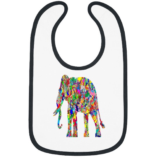 Abstract Art Tees For MenWomen Kids I Colourful Elephant Bibs
