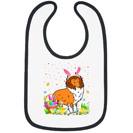 Easter Collie Dog Bunny Egg Hunting Collie Easter Sunday Bibs