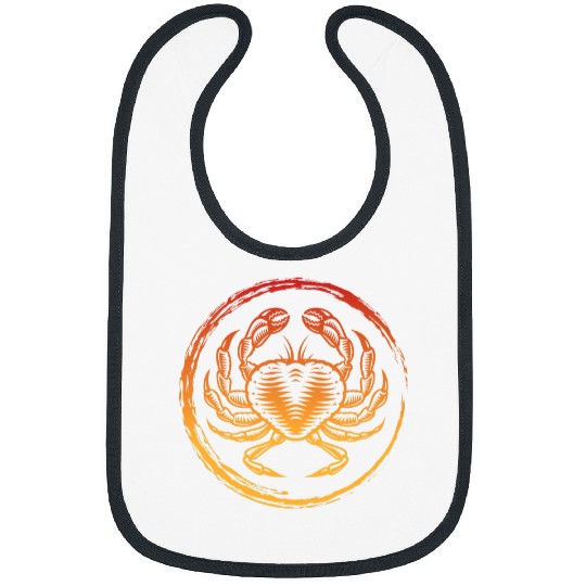 Funny Crab Graphic Ocean Surfer Crustacean Fan Bibs