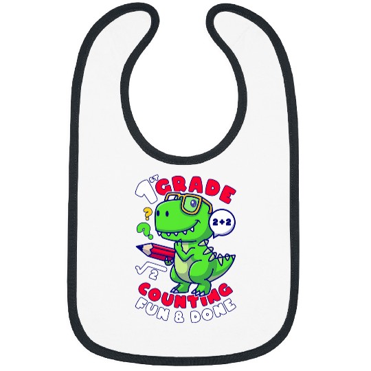 Back To School Boy 1st Grade Dinosaur First Day of School Bibs