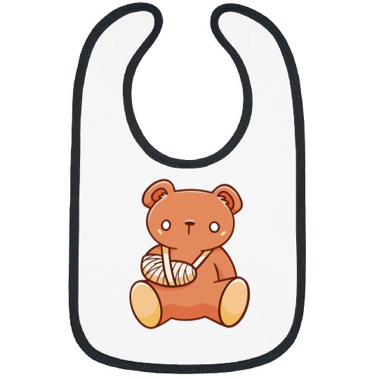 Funny Bear Funny teddy bear with bandage on the arm for men women children Cute Bears Bibs