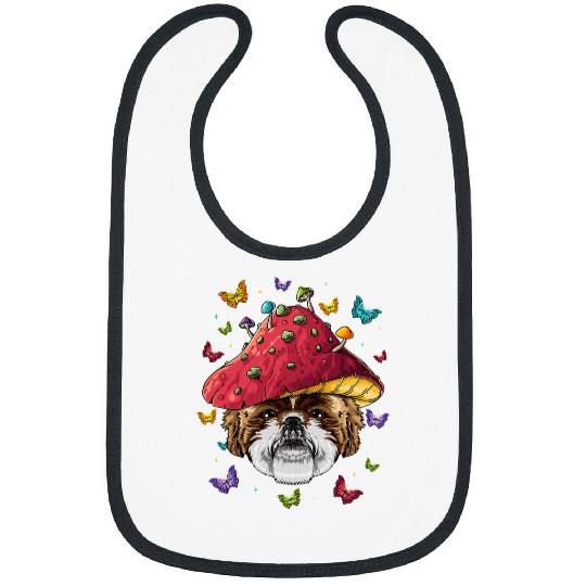 Cottagecore Shih Tzu Aesthetic Mushroom Cute Goblincore Dog Bibs