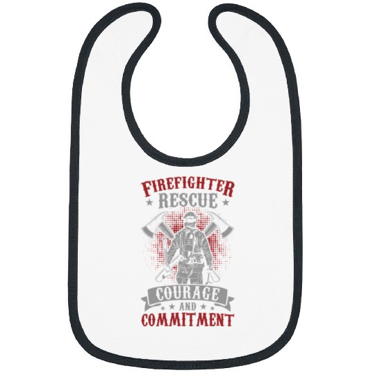 Fireman Firefighter Mens Cool Firefighter Rescue Courage Commitment Hero 53 Firemen Bibs