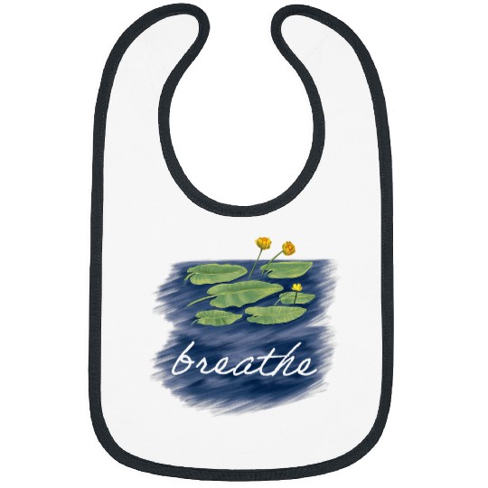 Namaste Yoga Flower Lotus Yellow Water Lily Design for Yoga Fitness Meditation Bibs