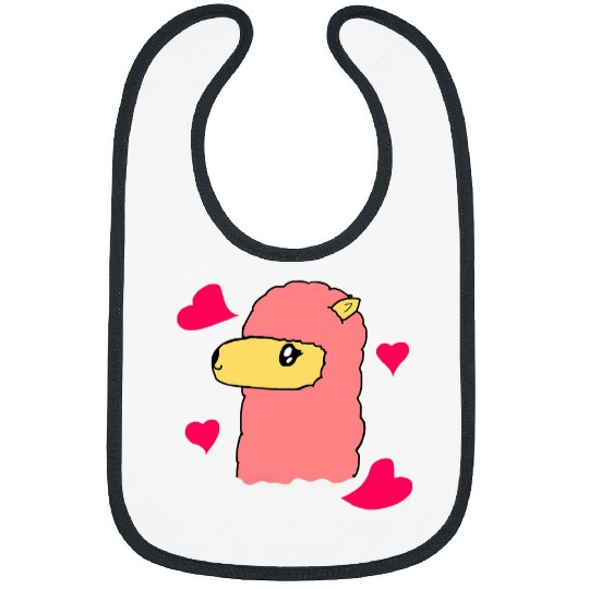 Adorable Alpaca and Hearts Design for Lovers of Alpaca Bibs