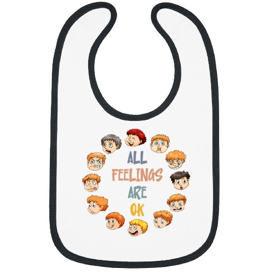 All Feeling Are Okay Funny School Teacher Psychologist Bibs