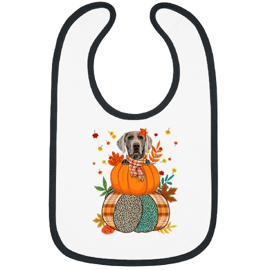 Cute Weimaraner PumpkinThanksgiving Autumn Dog Lover Bibs