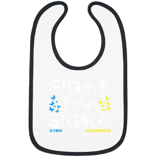 Fight the Sigma Down Syndromes Awareness Month Blue Yellow Bibs