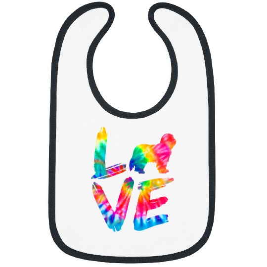 Bearded Collie Tie Dye Love Dog Mom Dad Bibs