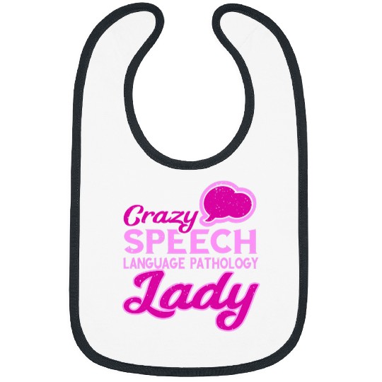 Womens crazys SLP Lady Speech Therapist Speech Language Pathologist Bibs
