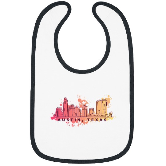 Austin Texas Skyline City Design Bibs