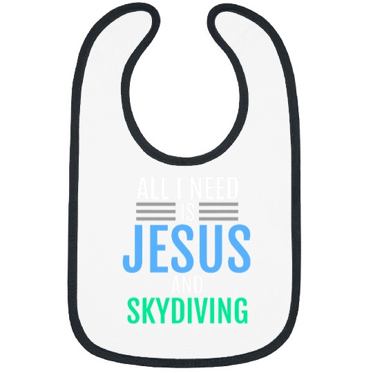 Jesus and Skydiving Christian Skydiver Funny Catholic Bibs