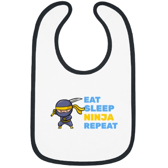 Funny eat sleep ninja repeat karate martial arts Bibs