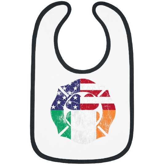 Fireman Firefighter St Patricks Day Irish American Flag Shamrock Firemen Bibs
