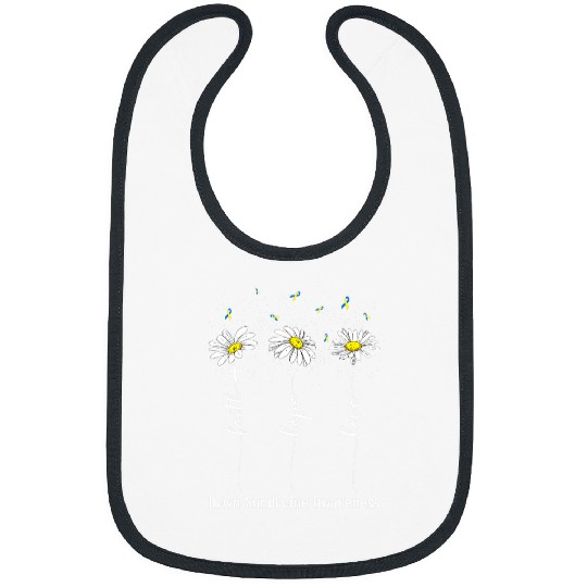 Faith Hope Love Down Syndromes Awareness Flower Cute Floral Bibs