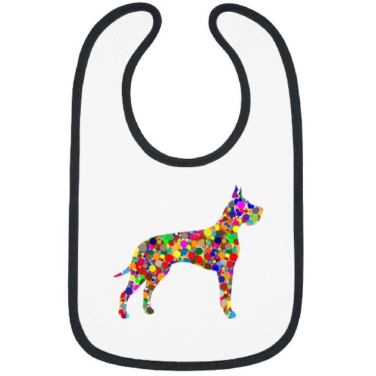 Dog Great Dane Colorful Polka Dot Great Dane International Dot Day Bibs