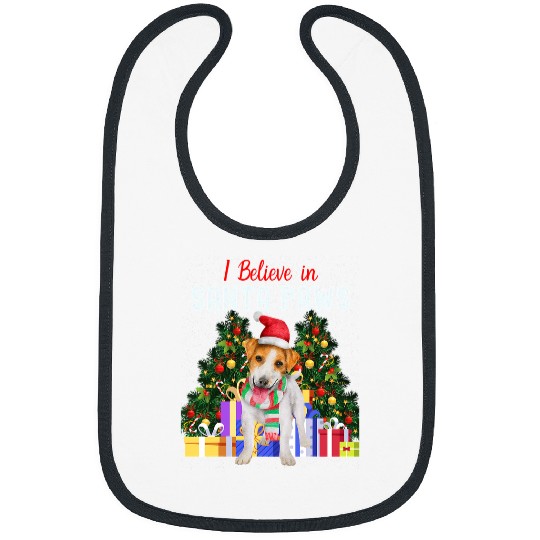 Dog Jack Russell I Believe In Santa Paws Cute Jack Russell Christmas464 Bibs