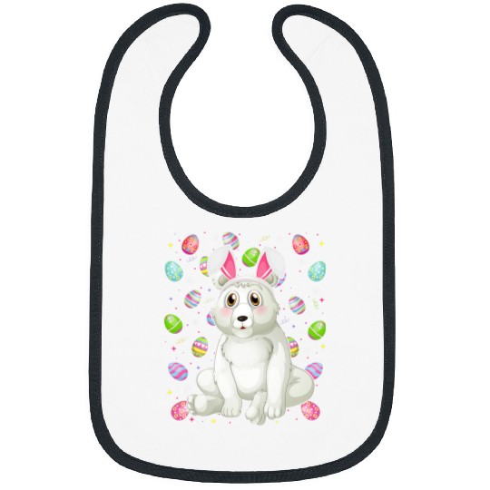 Funny Bear Bunny Easter Egg Lover Funny Polar Bear Easter Sunday Cute Bears Bibs