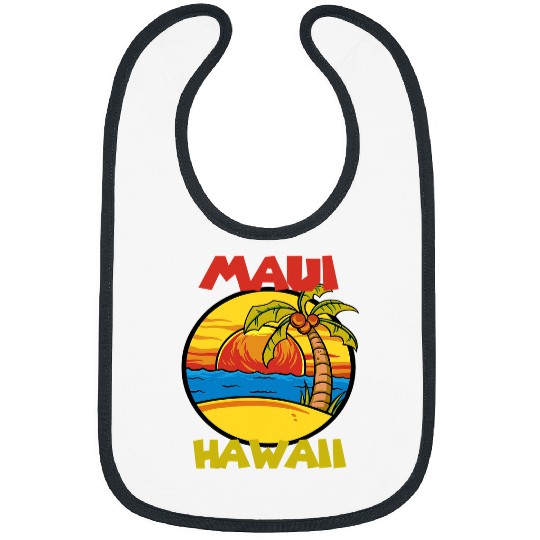 Surf Life Maui Palm trees Hawaii Vacation Ocean Surfing Bibs