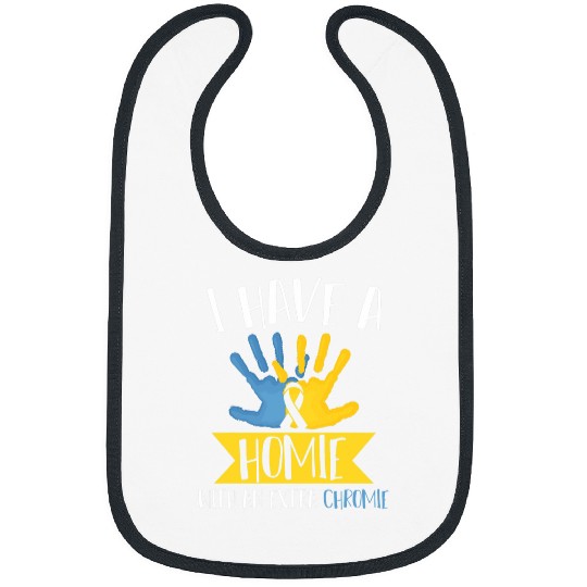 Hands Blue Yellow Ribbon T21 Homie Down Syndromes Awareness Bibs