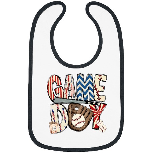 Baseball Nana Leopard Game Day Baseball Lover Mothers Day Bibs