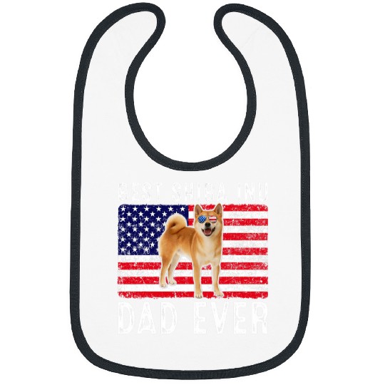 Dog Shiba Inu dad usa american flag shiba inu dog lover owner Bibs