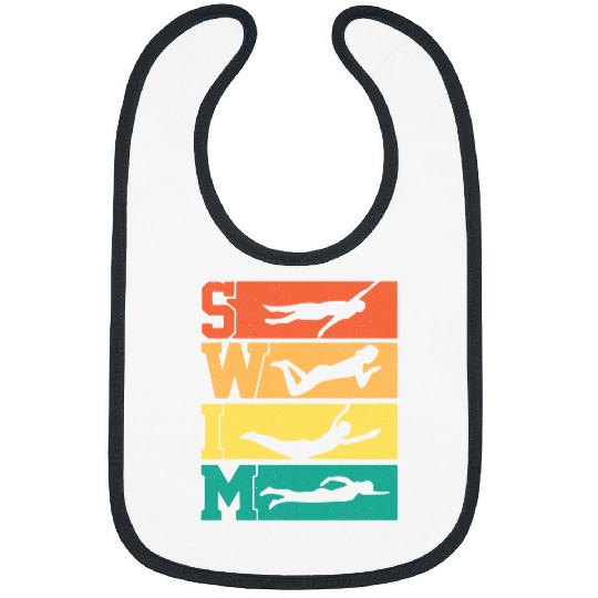 Swimming Pool Retro vintages Swim Just Keep Swimming Swimmer Swimming Coach Bibs