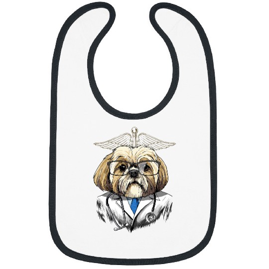 Dogtor Shih Tzu Vet Doctor Physician Puppy Pet Dog Lover Bibs