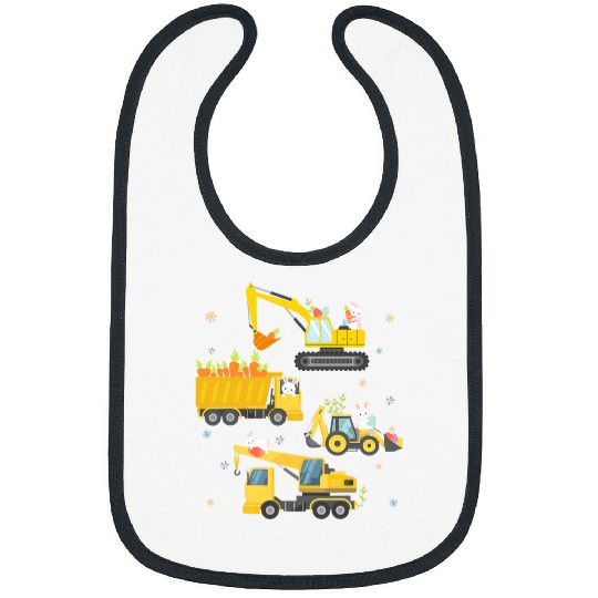 Funny Easter Egg Hunt Crane Truck Construction Toddler Bibs
