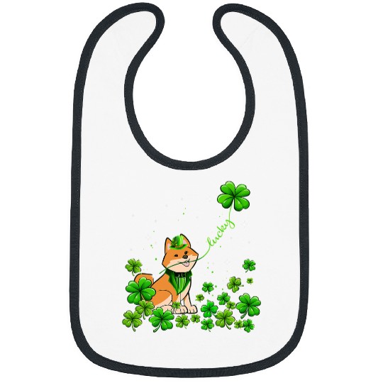 Dog Shiba Inu Irish Green Shamrock Clover St Patricks Bibs