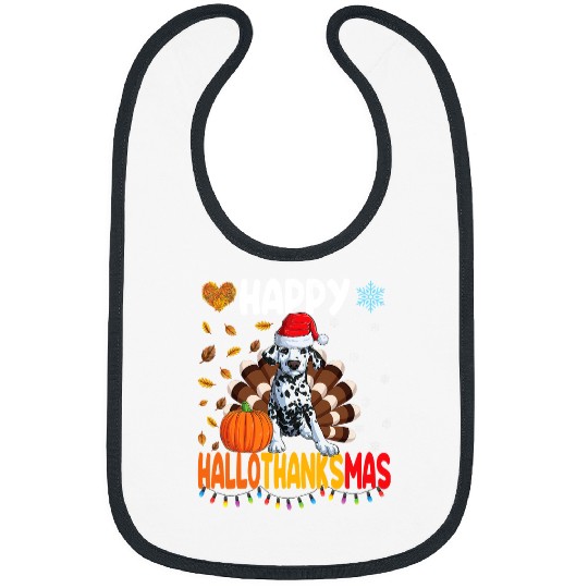 Dalmatian Happy Hallothanksmas Halloween Thanksgiving 8 Dog Lover Dalmatians Dog Bibs