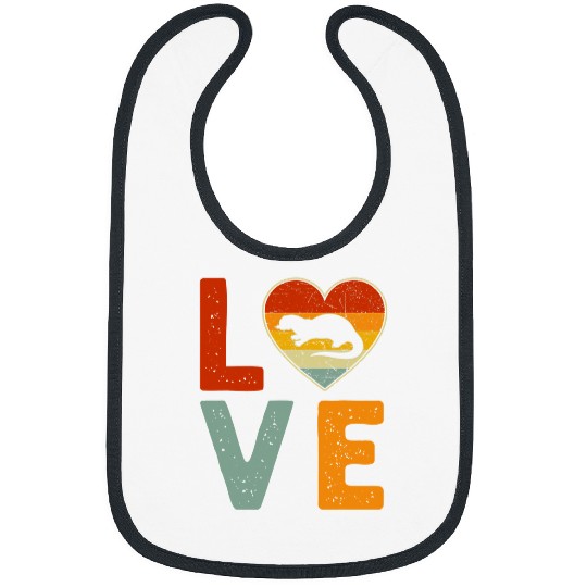 Otters Retro Style vintages Otter Graphic Cute Valentines Day Bibs