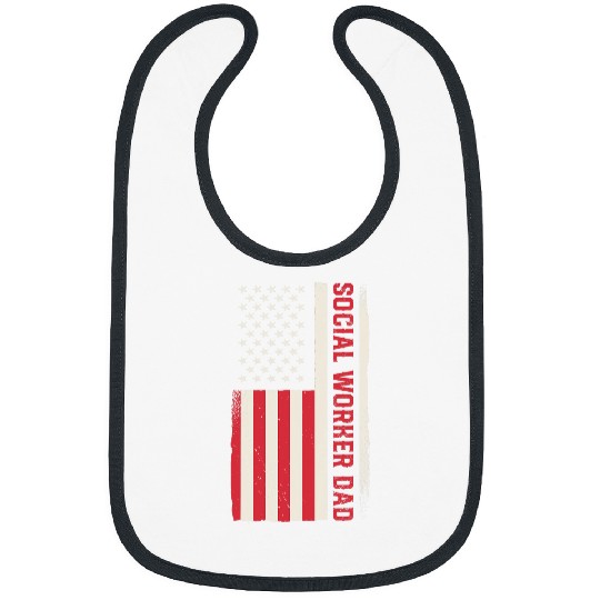 Patriotic Welfare Almoner Social Worker Dad American Flag 5 Bibs