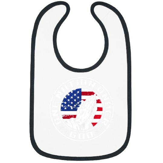 Christian One Nation Under God 4th of July Independence Day Prayer Christ Bibs