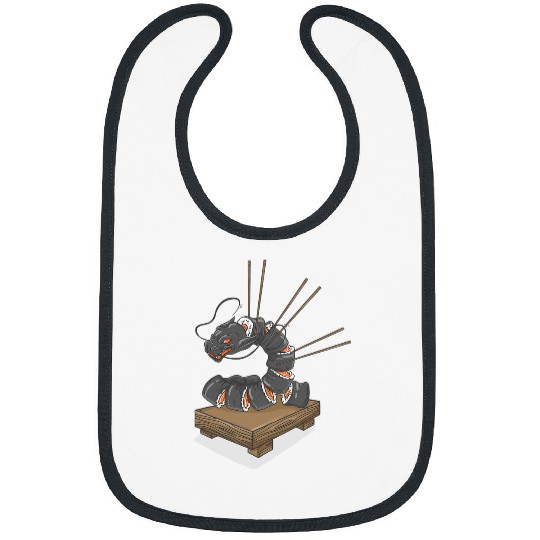 Cool sushi dragon design for fans of Japanese cuisine Bibs