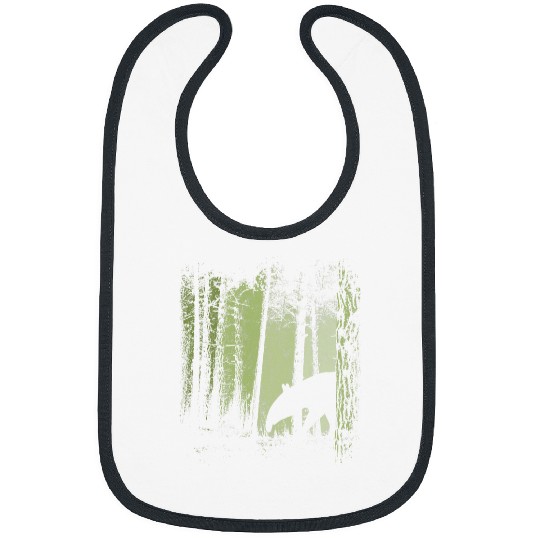 Funky Stylish Tapir Silhouette in Twilight Jungle Forest Bibs