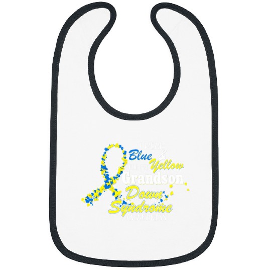 I Blue and Yellow for my Grandson Down Syndromes Bibs
