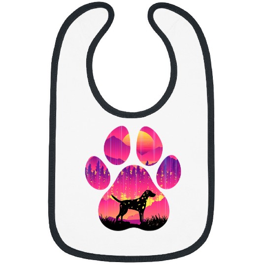 Dalmatian Paw Mom Dad Dog Lover Women Men 203 Dalmatians Dog Bibs