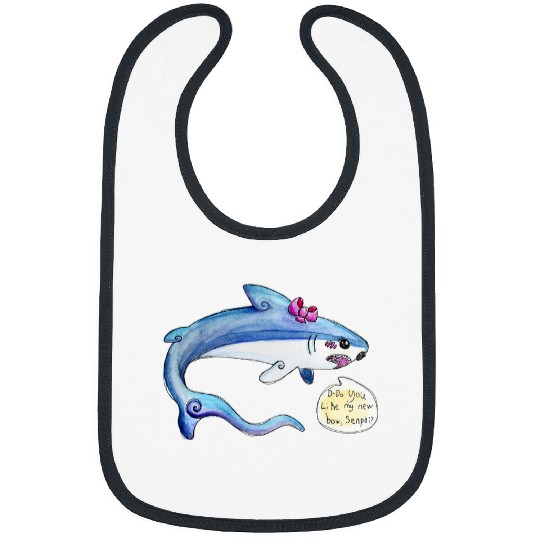 Funny and Cute Tsundere Anime Thresher Shark Senpai Bibs