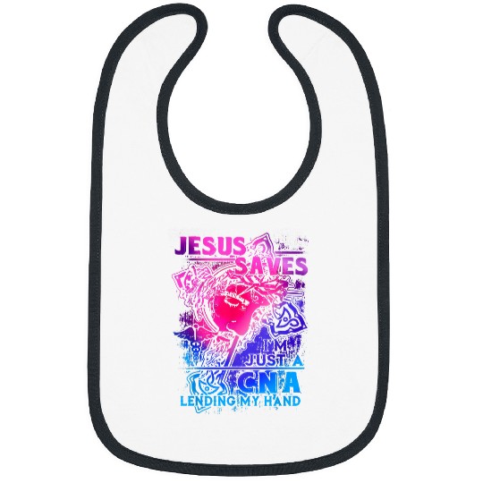 Christian Jesus Saves Im Just A CNA Lending My Hand Retro Classic Christ Bibs