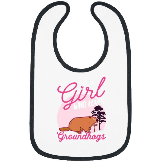 Groundhog Girl Marmot Woodchuck 3 Bibs